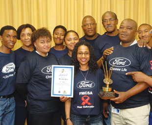 The Ford Struandale Engine Plant in Port Elizabeth has received local and international recognition for its employee wellness programme, as well as its pioneering supply chain wellness cluster. This includes awards from the Port Elizabeth Regional Chamber of Commerce/SA Business Coalition on HIV/Aids (as pictured), as well as the Global Business Coalition on HIV/Aids, Tuberculosis and Malaria.